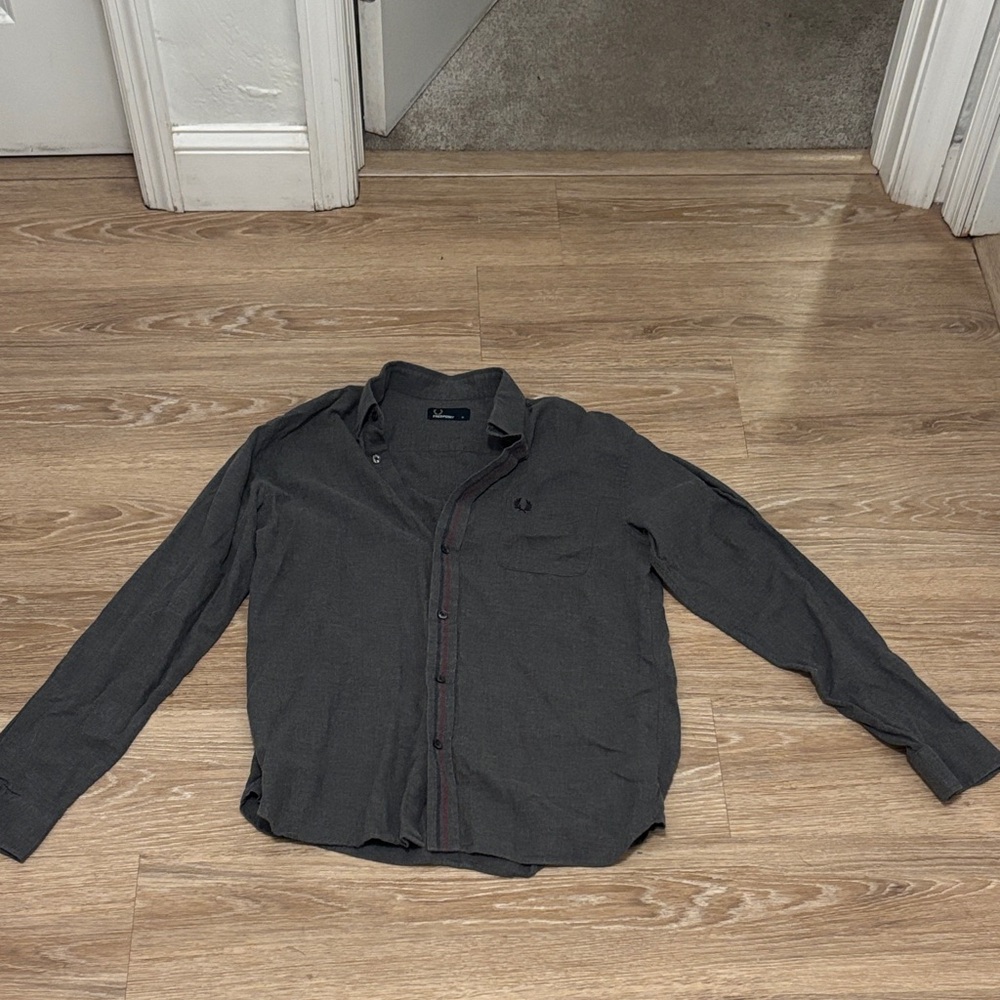 Fred Perry Dark Gray Casual Button Down Shirt